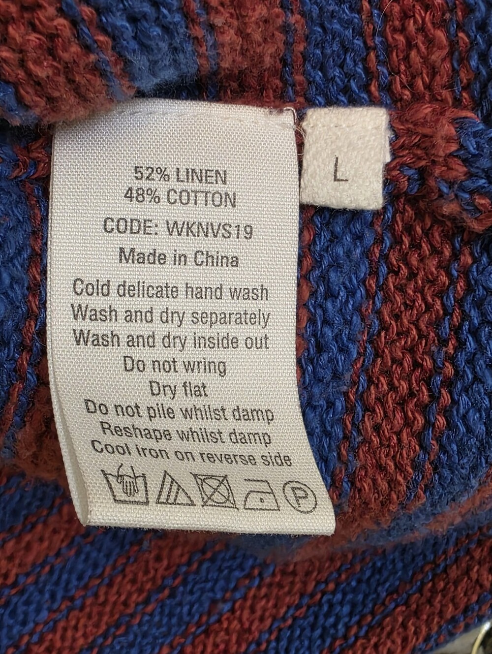 Toast Stripe Linen Cotton Knitted Vest VGUC Size L - Picture 4 of 7